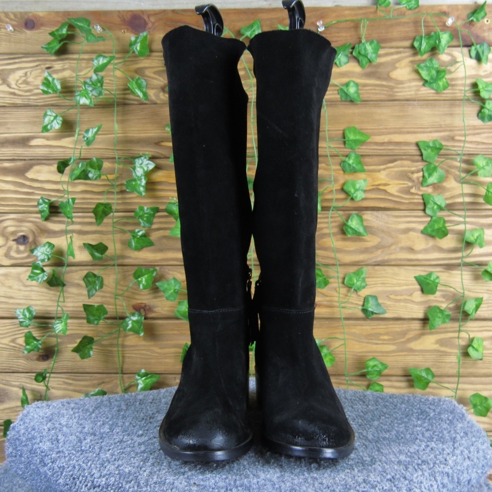 Naughty Monkey Black Suede Stride Mid-Calf Boots - Women's 6.5 - Picture 2 of 8